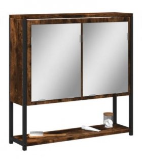 vidaXL Bathroom Mirror Cabinet Smoked Oak 60x16x60 cm Engineered Wood