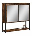 vidaXL Bathroom Mirror Cabinet Smoked Oak 60x16x60 cm Engineered Wood