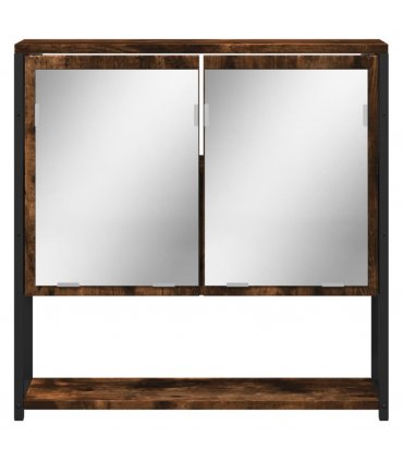 vidaXL Bathroom Mirror Cabinet Smoked Oak 60x16x60 cm Engineered Wood