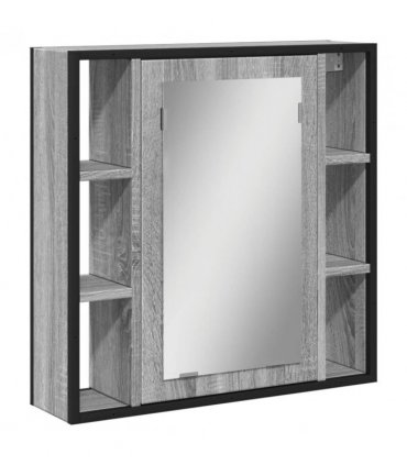 vidaXL Bathroom Mirror Cabinet Grey Sonoma 60x16x60 cm Engineered Wood — V0672046835