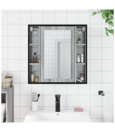 vidaXL Bathroom Mirror Cabinet Grey Sonoma 60x16x60 cm Engineered Wood — V0672046835