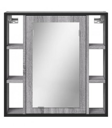 vidaXL Bathroom Mirror Cabinet Grey Sonoma 60x16x60 cm Engineered Wood — V0672046835