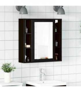 vidaXL Bathroom Mirror Cabinet Black Oak 60x16x60 cm Engineered Wood