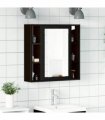 vidaXL Bathroom Mirror Cabinet Black Oak 60x16x60 cm Engineered Wood