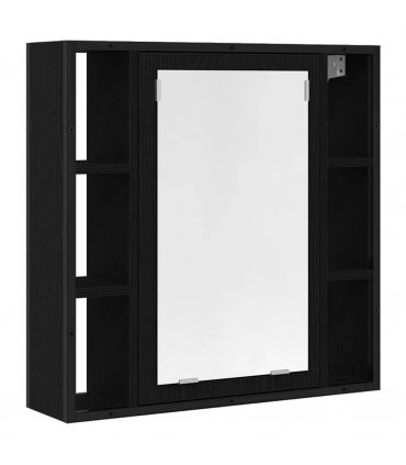 vidaXL Bathroom Mirror Cabinet Black Oak 60x16x60 cm Engineered Wood