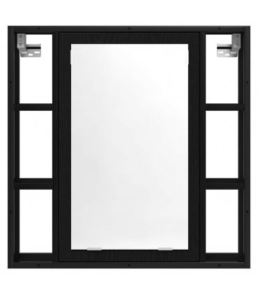 vidaXL Bathroom Mirror Cabinet Black Oak 60x16x60 cm Engineered Wood