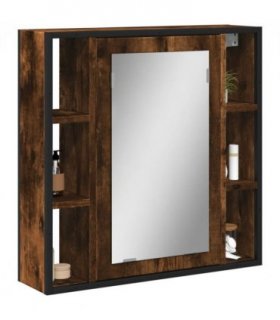 vidaXL Bathroom Mirror Cabinet Smoked Oak 60x16x60 cm Engineered Wood — V0672046840