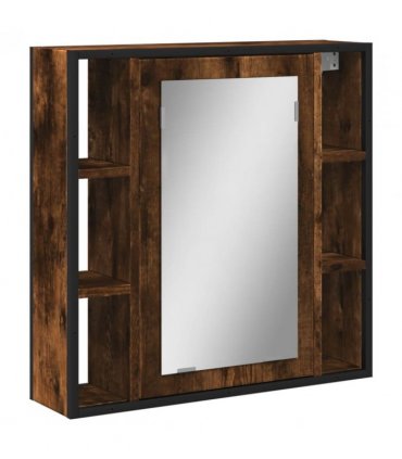 vidaXL Bathroom Mirror Cabinet Smoked Oak 60x16x60 cm Engineered Wood — V0672046840