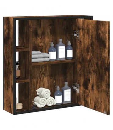 vidaXL Bathroom Mirror Cabinet Smoked Oak 60x16x60 cm Engineered Wood — V0672046840