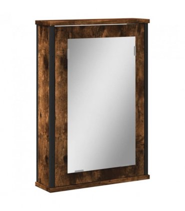 vidaXL Bathroom Mirror Cabinet Smoked Oak 42x12x60 cm Engineered Wood