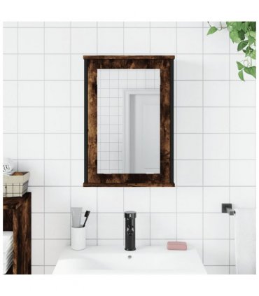 vidaXL Bathroom Mirror Cabinet Smoked Oak 42x12x60 cm Engineered Wood