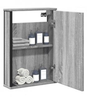 vidaXL Bathroom Mirror Cabinet Grey Sonoma 42x12x60 cm Engineered Wood
