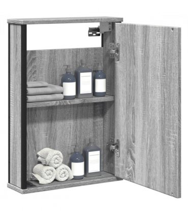 vidaXL Bathroom Mirror Cabinet Grey Sonoma 42x12x60 cm Engineered Wood