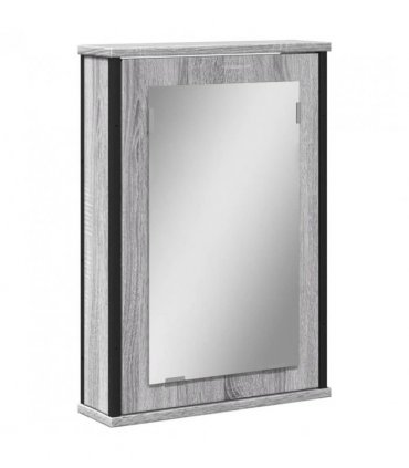 vidaXL Bathroom Mirror Cabinet Grey Sonoma 42x12x60 cm Engineered Wood