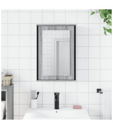 vidaXL Bathroom Mirror Cabinet Grey Sonoma 42x12x60 cm Engineered Wood