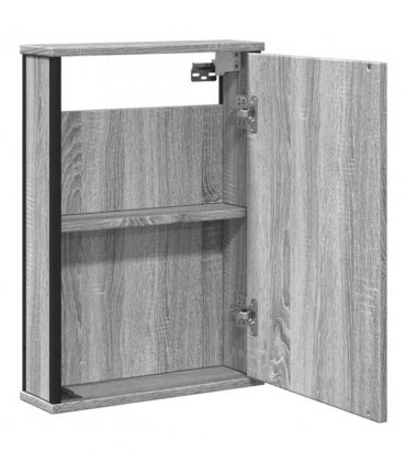vidaXL Bathroom Mirror Cabinet Grey Sonoma 42x12x60 cm Engineered Wood