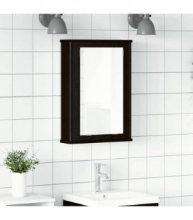 vidaXL Bathroom Mirror Cabinet Black Oak 42x12x60 cm Engineered Wood