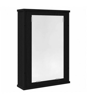 vidaXL Bathroom Mirror Cabinet Black Oak 42x12x60 cm Engineered Wood