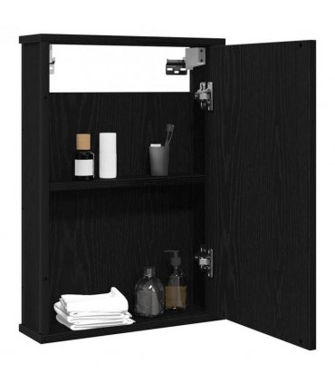 vidaXL Bathroom Mirror Cabinet Black Oak 42x12x60 cm Engineered Wood