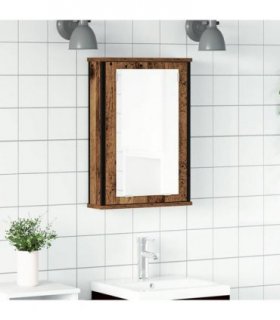 vidaXL Bathroom Mirror Cabinet Old Wood 42x12x60 cm Engineered Wood