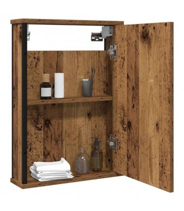 vidaXL Bathroom Mirror Cabinet Old Wood 42x12x60 cm Engineered Wood