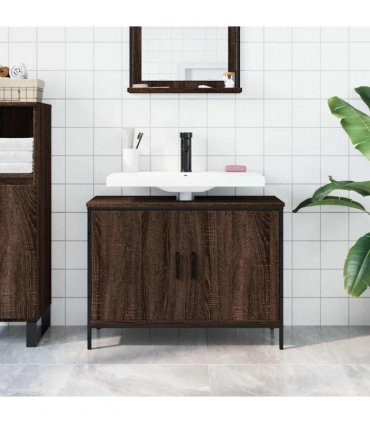 vidaXL Bathroom Sink Cabinet Brown Oak 80x30x60 cm Engineered Wood