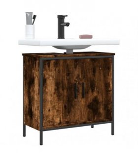 vidaXL Bathroom Sink Cabinet Smoked Oak 60x30x60 cm Engineered Wood