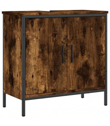 vidaXL Bathroom Sink Cabinet Smoked Oak 60x30x60 cm Engineered Wood