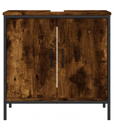 vidaXL Bathroom Sink Cabinet Smoked Oak 60x30x60 cm Engineered Wood