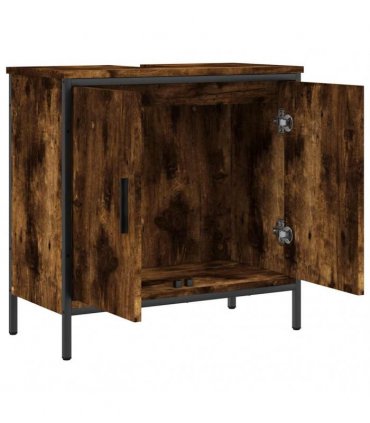 vidaXL Bathroom Sink Cabinet Smoked Oak 60x30x60 cm Engineered Wood