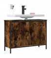 vidaXL Bathroom Sink Cabinet Smoked Oak 80x30x60 cm Engineered Wood