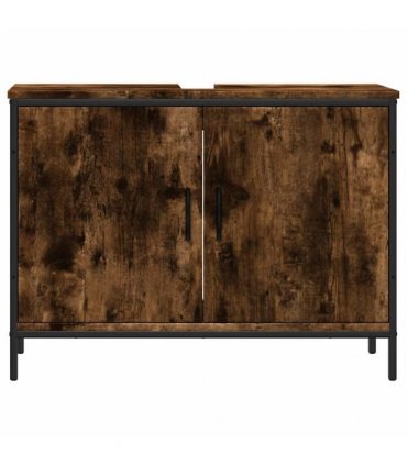 vidaXL Bathroom Sink Cabinet Smoked Oak 80x30x60 cm Engineered Wood