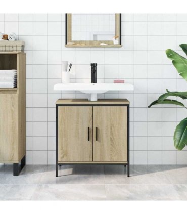 vidaXL Bathroom Sink Cabinet Sonoma Oak 60x30x60 cm Engineered Wood