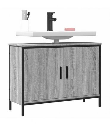 vidaXL Bathroom Sink Cabinet Grey Sonoma 80x30x60 cm Engineered Wood