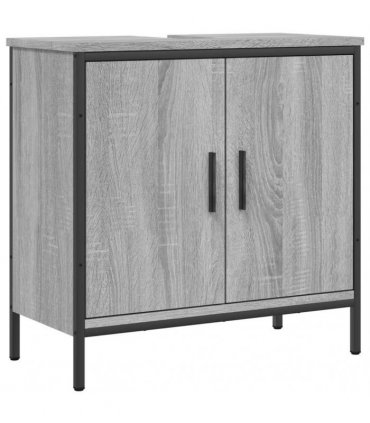 vidaXL Bathroom Sink Cabinet Grey Sonoma 60x30x60 cm Engineered Wood