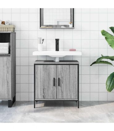 vidaXL Bathroom Sink Cabinet Grey Sonoma 60x30x60 cm Engineered Wood