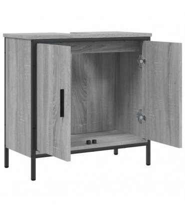 vidaXL Bathroom Sink Cabinet Grey Sonoma 60x30x60 cm Engineered Wood