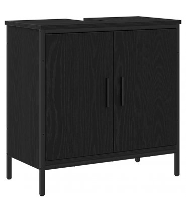 vidaXL Bathroom Sink Cabinet Black Oak 60 x 30 x 60 cm Engineered Wood — V0672046874