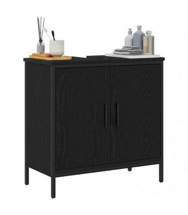 vidaXL Bathroom Sink Cabinet Black Oak 60 x 30 x 60 cm Engineered Wood — V0672046874