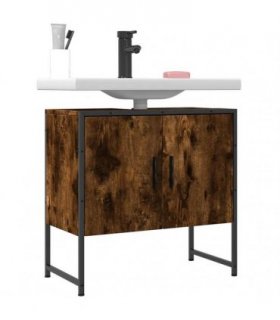 vidaXL Bathroom Sink Cabinet Smoked Oak 60x33x60 cm Engineered Wood