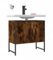 vidaXL Bathroom Sink Cabinet Smoked Oak 60x33x60 cm Engineered Wood