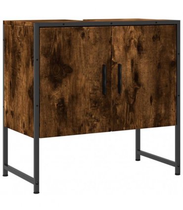 vidaXL Bathroom Sink Cabinet Smoked Oak 60x33x60 cm Engineered Wood