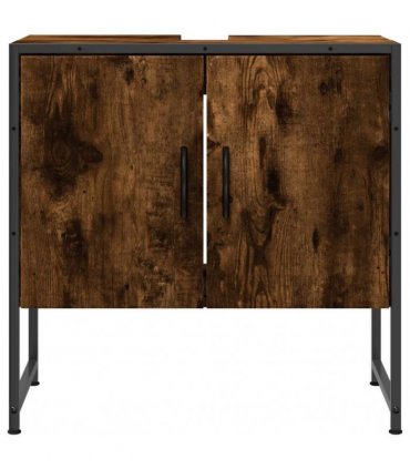 vidaXL Bathroom Sink Cabinet Smoked Oak 60x33x60 cm Engineered Wood