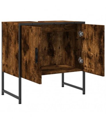 vidaXL Bathroom Sink Cabinet Smoked Oak 60x33x60 cm Engineered Wood