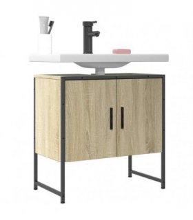 vidaXL Bathroom Sink Cabinet Sonoma Oak 60x33x60 cm Engineered Wood — V0672046882