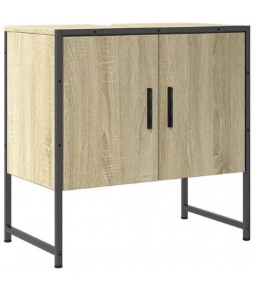 vidaXL Bathroom Sink Cabinet Sonoma Oak 60x33x60 cm Engineered Wood — V0672046882
