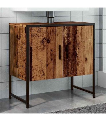 vidaXL Bathroom Sink Cabinet Old Wood 60x33x60 cm Engineered Wood — V0672046887