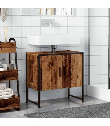 vidaXL Bathroom Sink Cabinet Old Wood 60x33x60 cm Engineered Wood — V0672046887