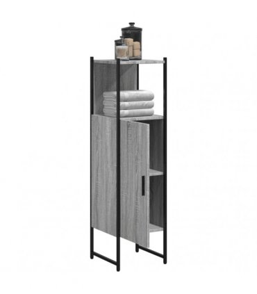vidaXL Bathroom Cabinet Grey Sonoma 33x33x120.5 cm Engineered Wood