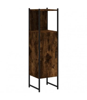 vidaXL Bathroom Cabinet Smoked Oak 33x33x120.5 cm Engineered Wood